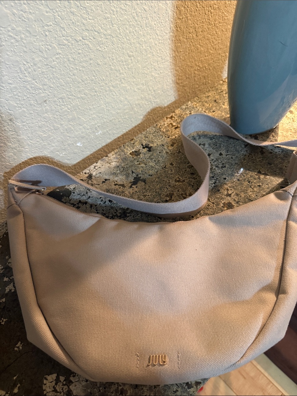 Women's Cream Shoulder Bag with Subtle Logo Accent